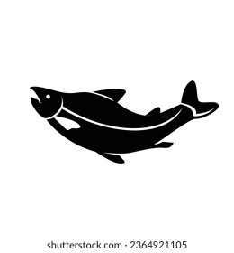 Salmon fish silhouette icon design illustration template