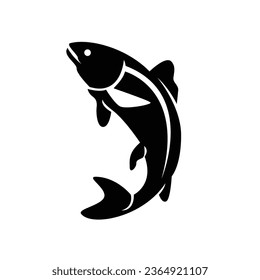 Salmon fish silhouette icon design illustration template