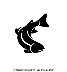 Salmon fish silhouette icon design illustration template