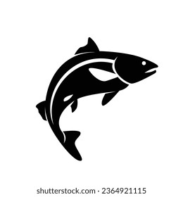 Salmon fish silhouette icon design illustration template