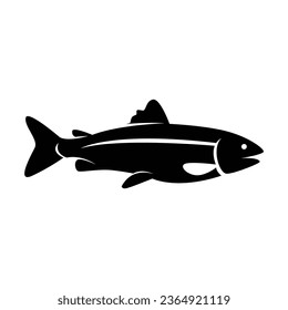 Salmon fish silhouette icon design illustration template