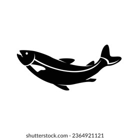 Salmon fish silhouette icon design illustration template