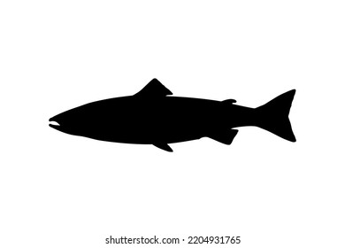 Salmon Fish Silhouette for Icon, Symbol, Logo, Pictogram, Apps, Website or Graphic Design Element. Vector Illustration