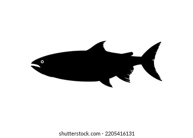 Salmon Fish Silhouette for Icon, Symbol, Logo, Pictogram, Apps, Website or Graphic Design Element. Vector Illustration