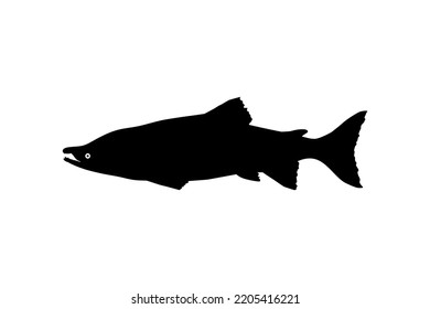 Salmon Fish Silhouette for Icon, Symbol, Logo, Pictogram, Apps, Website or Graphic Design Element. Vector Illustration