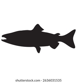 Salmon fish silhouette vector illustration