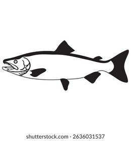Salmon fish silhouette vector illustration