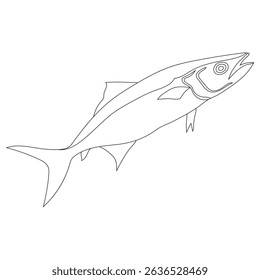 Salmon fish silhouette vector illustration