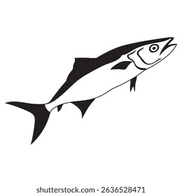 Salmon fish silhouette vector illustration