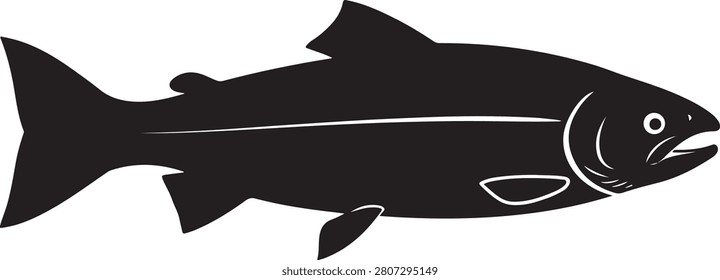 Salmon fish silhouette vector
