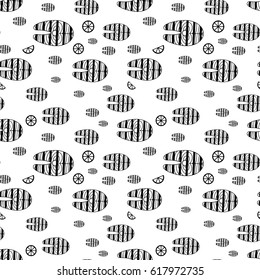 Salmon fish steak or fillet seamless pattern or background