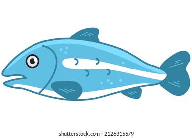 Salmon fish vector cartoon illustration isolated on a white background.