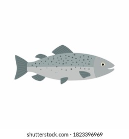 Salmon fish. Vector illustration isolated on white background.