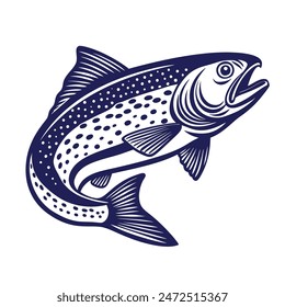 Ilustración vectorial de pescado de salmón aislado sobre fondo blanco