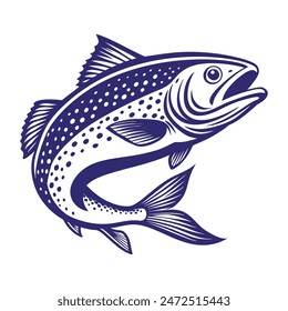 Salmon Fish. Vector Illustration isolated