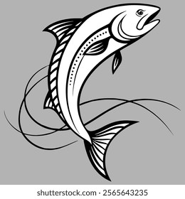 a salmon fish vector logo 