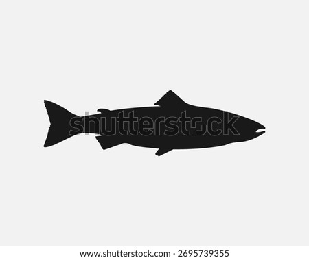 salmon fish vector silhouette icon.