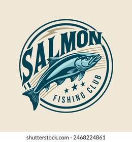 Salmon Fishing club vintage logo