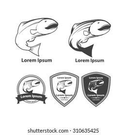 salmon fishing emblems 