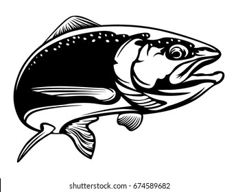 Salmon Fishvintage Salmon Fishing Emblems Labels Stock Vector (Royalty ...