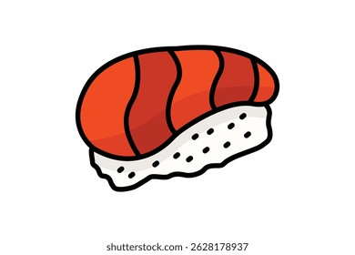 Salmon icon. colored outline icon style. icon related to salmon sushi. food elements vector illustration