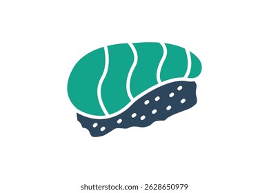 Salmon icon. solid icon style. icon related to salmon sushi. food elements vector illustration