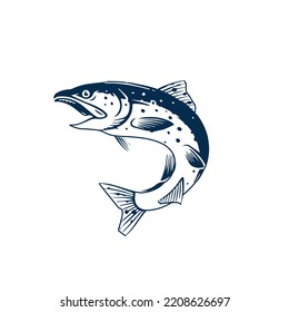 Salmon icon stock illustration on white background