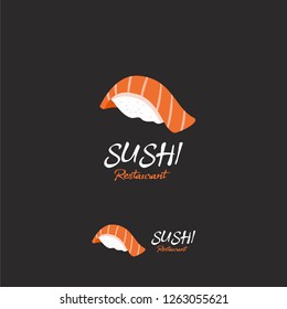 Salmon Icon Sushi Restaurant Logo Design