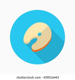 Salmon icon, Vector flat long shadow design. EPS10