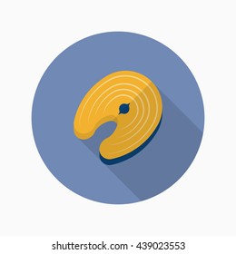 Salmon icon, Vector flat long shadow design. EPS10
