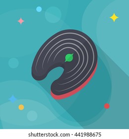 Salmon icon, Vector flat long shadow design. EPS10