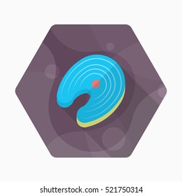 Salmon icon, Vector flat long shadow design. EPS10