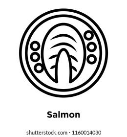 Salmon icon vector isolated on white background, Salmon transparent sign , line or linear sign, element design in outline style
