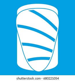 Salmon icon white isolated on blue background vector illustration