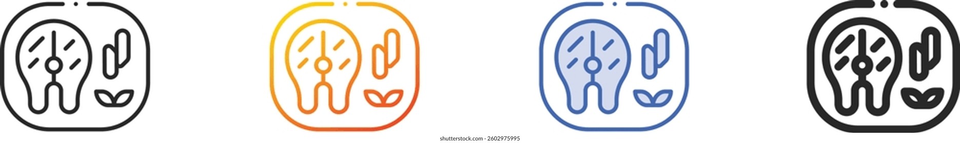 salmon icon.Thin Linear, Gradient, Blue Stroke and bold Style Design Isolated On White Background