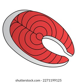 Salmon illustration design element for website, applications, icon, component, printing, document, poster design.