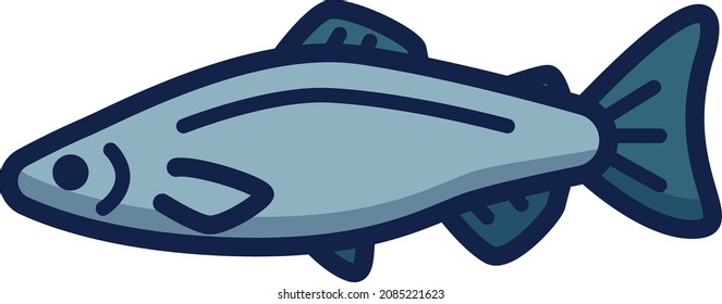 Salmon illustration icon design flat animals