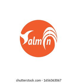 Salmon letter logo design vector on white background