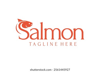 Salmon lettering logo, salmon logo design