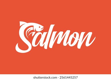 Salmon lettering logo, letter S logo