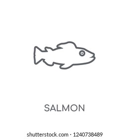 Salmon linear icon. Modern outline Salmon logo concept on white background from animals collection. Suitable for use on web apps, mobile apps and print media.