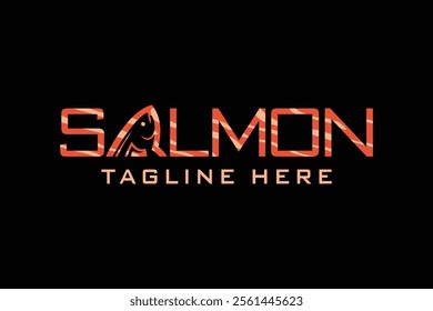 Salmon logo design, salmon lettering