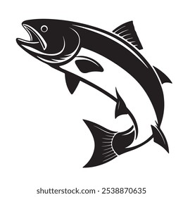 Salmon logo icon silhouette vector