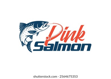 salmon logo, jumping salmon logo