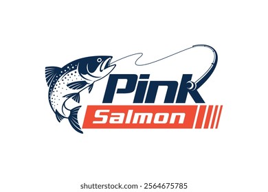 salmon logo, salmon jumping with hook