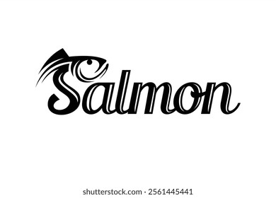 Salmon logo, salmon lettering logo