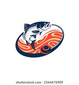 Salmon logo with meat texture inside