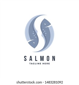 salmon logo with a simple and modern flat style.