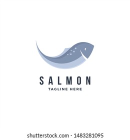 Salmon Logo With A Simple And Modern Flat Style.