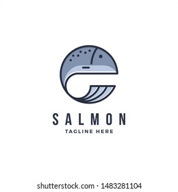 salmon logo with a simple and modern flat style.